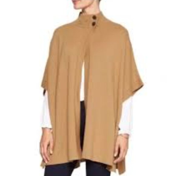 Banana Republic Size M/L Tan Sweater Poncho Cape - Picture 1 of 13